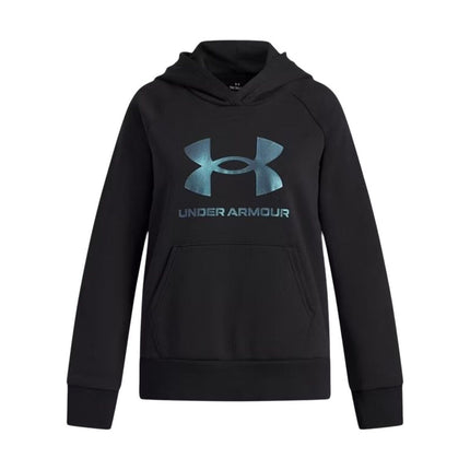 Hooded Sweatshirt for Girls Under Armour Rival Fleece Shimmer Hoodie Black