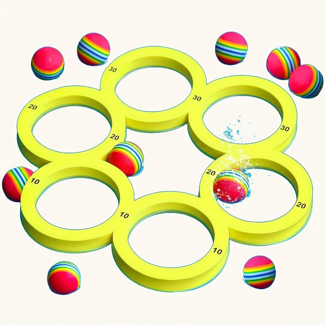 Swimming Pool Toss Game Set, Family Water Sports Floating Pool Toys, Throwing Game Water Game Mat - XdropX