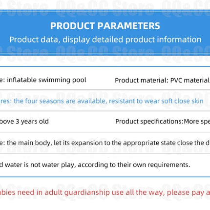 3M/2.6M/2M Inflatable Swimming Pool Children's Adult PVC Large Family Party Pools Outdoor Pool Thickened Baby Play Pool Toys