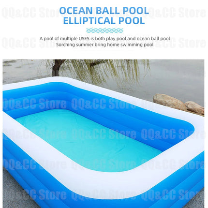 3M/2.6M/2M Inflatable Swimming Pool Children's Adult PVC Large Family Party Pools Outdoor Pool Thickened Baby Play Pool Toys