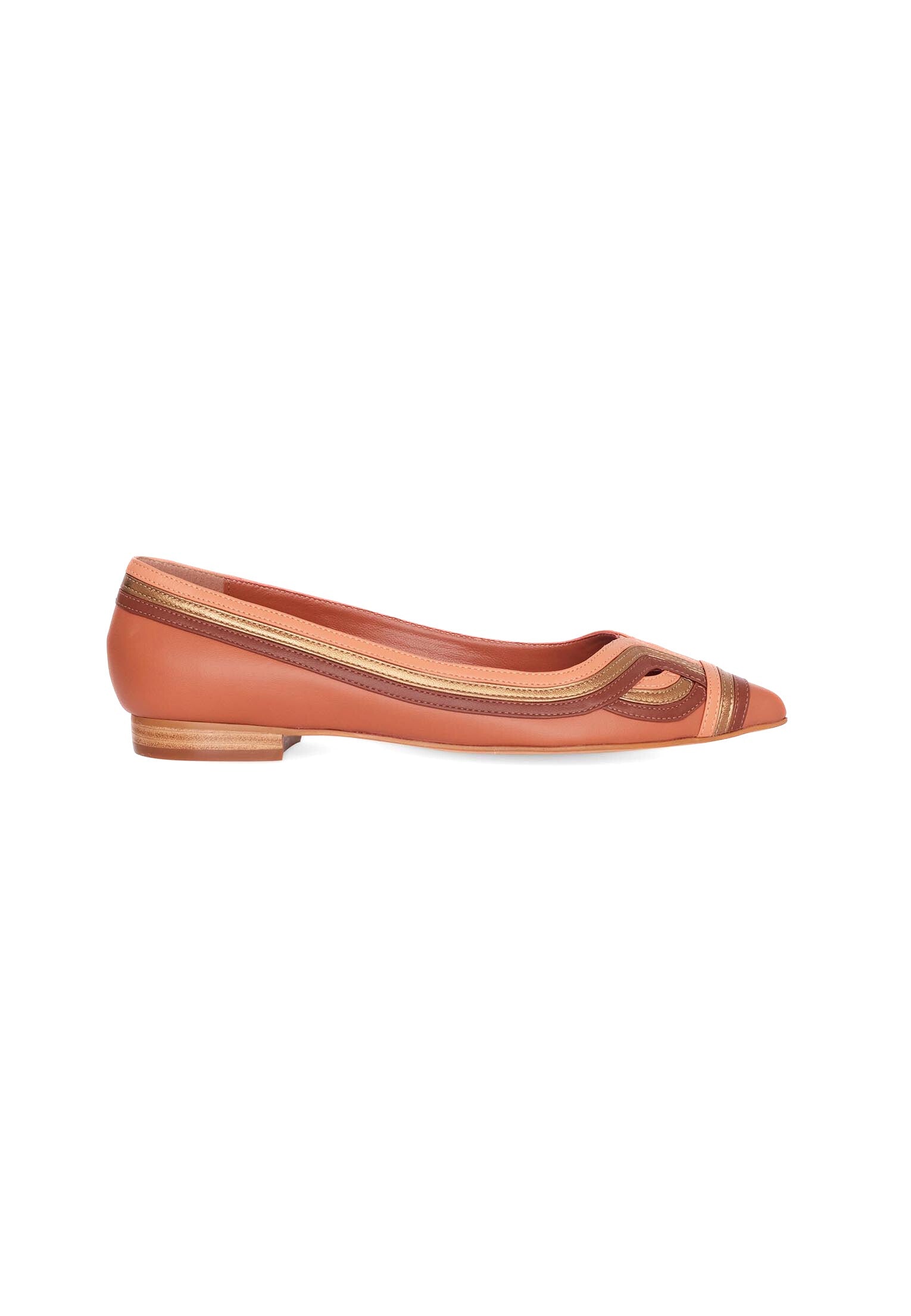 Begonia Leather Ballerinas – Women’s Flats with Layered Detail