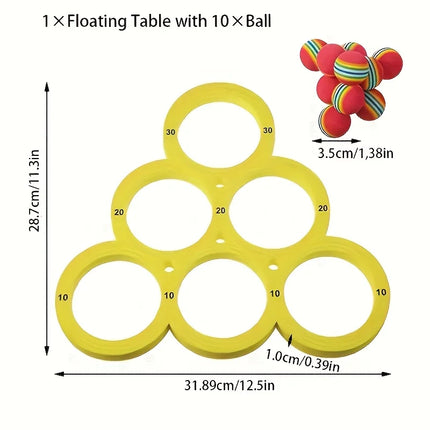 Swimming Pool Toss Game Set, Family Water Sports Floating Pool Toys, Throwing Game Water Game Mat