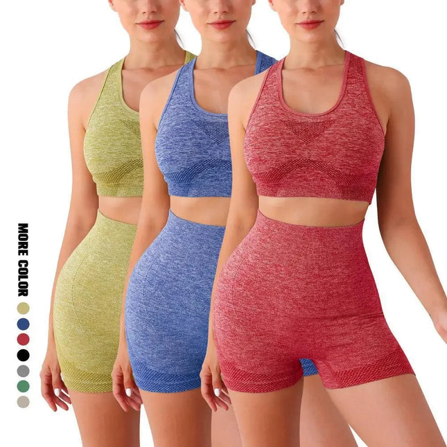 Yoga Set Gym Shorts Women Sport Bras Brassiere Workout Tops for Women Yoga Clothes Fitness Leggings Gym Set Seamless Yoga Sets - XdropX