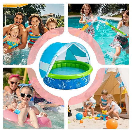 Foldable Kids Swim Pool With Canopy Sun Protection Swimming Pool With Canopy  for Summer Boys Preschoolers Children
