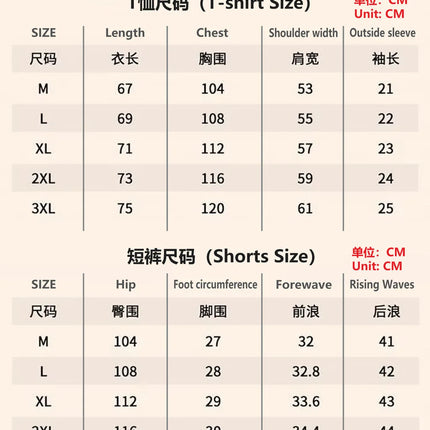Fashionable printed T-shirt and shorts set for men's sports, simple and comfortable summer waffle suit