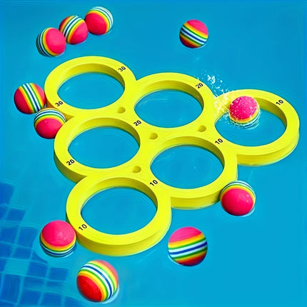 Swimming Pool Toss Game Set, Family Water Sports Floating Pool Toys, Throwing Game Water Game Mat