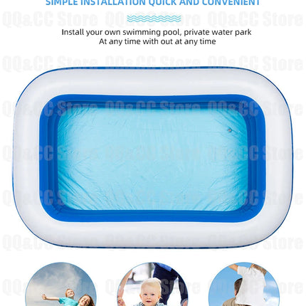 3M/2.6M/2M Inflatable Swimming Pool Children's Adult PVC Large Family Party Pools Outdoor Pool Thickened Baby Play Pool Toys