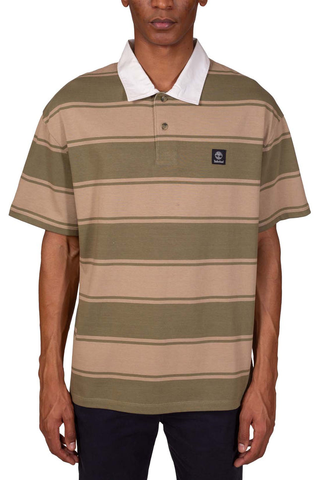 TIMBERLAND - Men's striped rugby polo shirt  - Size L-1
