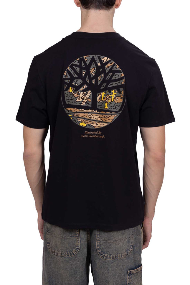 TIMBERLAND - Men's relaxed T-shirt with Illustrated Tree Graphic  - Size M-3