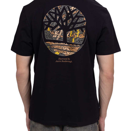 TIMBERLAND - Men's relaxed T-shirt with Illustrated Tree Graphic  - Size M-11