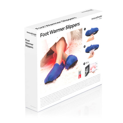 Microwavable Heated Slippers InnovaGoods Blue-1