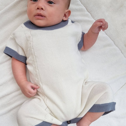 Organic Cotton Knitted Newborn Summer Romper-1
