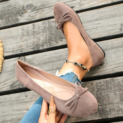 Dames (AGAQ European Special Line) Grote Maten Jane met Strikversiering Ronde Neus - Slip-on Platte Schoenen met Elastische Zool Geschikt voor Feesten, Bruiloften, Vrijetijdskleding, Macaronkleuren, Gedempte Binnenzool & Handwasbaar, Damesschoenen