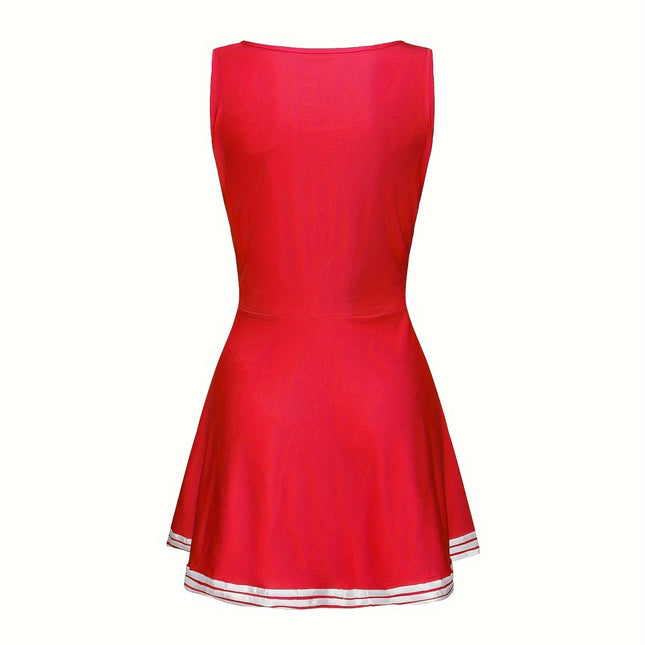 Mouwloze Cheerleader Outfit Jurk voor Feest Rollenspel, Aansluitende Dameskleding - XdropX