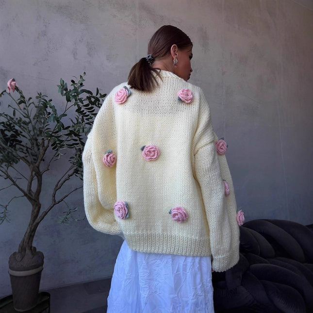 American And European-style Floral-decorated Sweater - XdropX