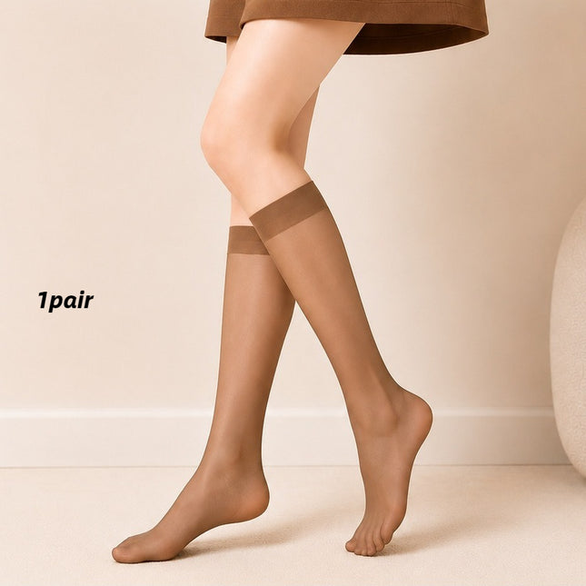 1/5 Paar Ultradunne Kuitkousen met Core voor Dames, Gemakkelijk te Koppelen met Mode, Anti-Snag, Ademend, Dunne Huidachtige Kousen tot Middenkuit voor Lente, Zomer, Dagelijks Winkelen en Woon-werkverkeer - XdropX