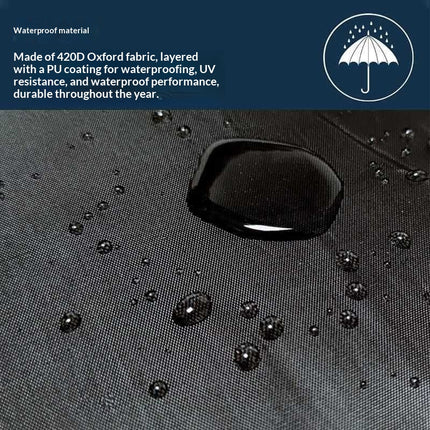 Outdoor Black Waterproof Round Dining Table Cover