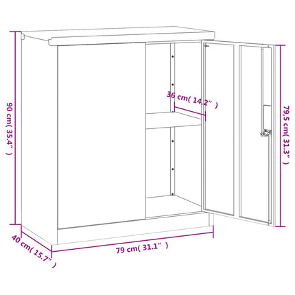 Archiefkast 79X40X90 Cm Staal Kleurig - XdropX