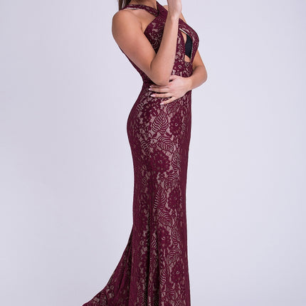 EVA & LOLA DRESS - Maroon 26011-2-1