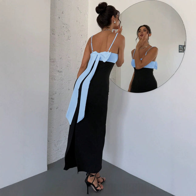 New Womens Backless Color Block Dress - XdropX