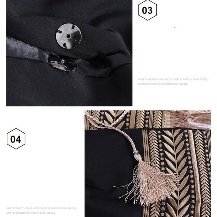Women's Fashionable Fringed Embroidered Hem Irregular Blazer