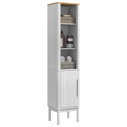 Badkamer Hoge Kast Floro 35 X 30 X 160 Cm Massief Vurenhout - XdropX