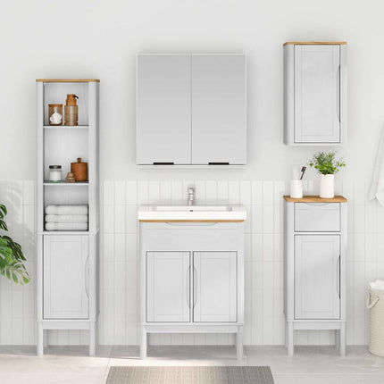 Badkamer Hoge Kast Floro 35 X 30 X 160 Cm Massief Vurenhout - XdropX