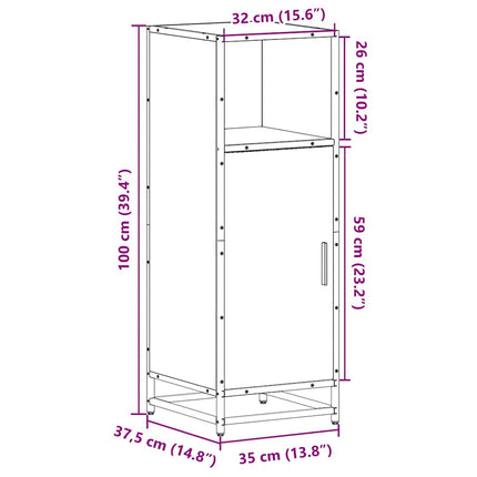 Badkamerkast 35X37,5X100 Cm Bewerkt Hout Kleurig - XdropX