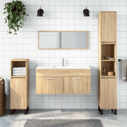 Badkamerkast Met Spiegel Bewerkt Hout Kleurig - XdropX