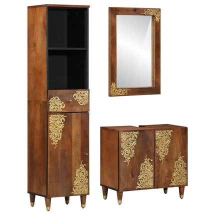 Badkamerkast Set 3 St Massief Mango Hout - XdropX