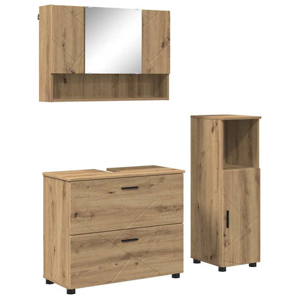 Badkamermeubel Set 3 St Artisan Eiken 76,5 X 35 X 64 Cm - XdropX