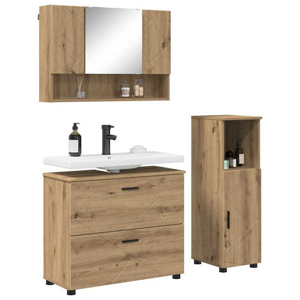 Badkamermeubel Set 3 St Artisan Eiken 76,5 X 35 X 64 Cm - XdropX