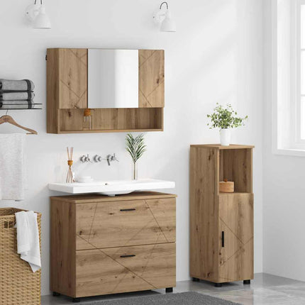 Badkamermeubel Set 3 St Artisan Eiken 76,5 X 35 X 64 Cm - XdropX