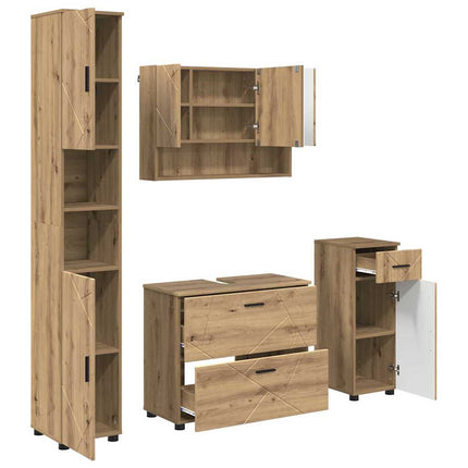 Badkamermeubel Set 4 St Artisan Eiken 35 X 30 X 192 Cm - XdropX