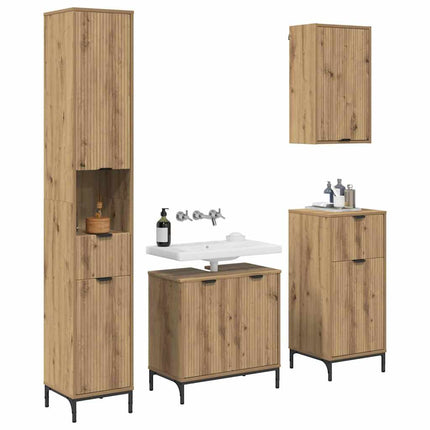 Badkamermeubel Set 4 St Artisan Eiken Samengesteld Hout, Metaal - XdropX