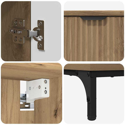 Badkamermeubel Set 4 St Artisan Eiken Samengesteld Hout, Metaal - XdropX