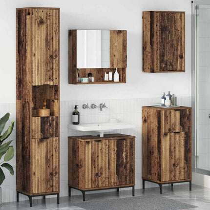 Badkamermeubel Set 4 St Artisan Eiken Samengesteld Hout, Metaal - XdropX