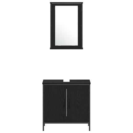 Badkamermeubel Set 4 St Zwart 33 X 33 X 185,5 Cm Bewerkt Hout - XdropX