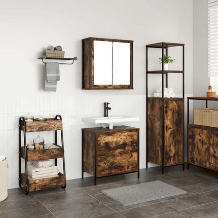Badkamermeubel Set 5 St Grijs 36 X 35 X 165 Cm Bewerkt Hout - XdropX