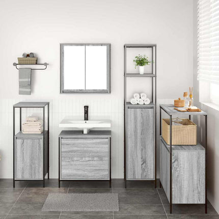 Badkamermeubel Set 5 St Grijs 36 X 35 X 165 Cm Bewerkt Hout - XdropX