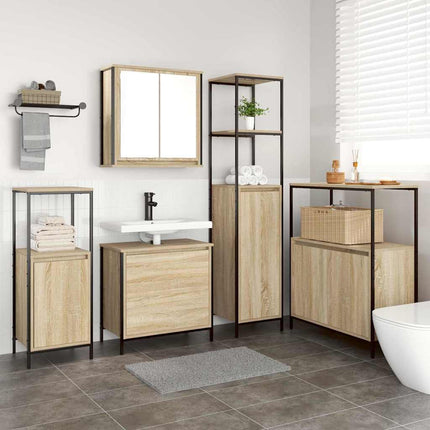 Badkamermeubel Set 5 St Grijs 36 X 35 X 165 Cm Bewerkt Hout - XdropX