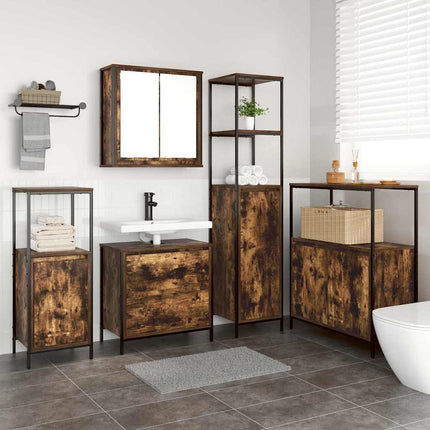 Badkamermeubel Set 5 St Grijs 36 X 35 X 165 Cm Bewerkt Hout - XdropX