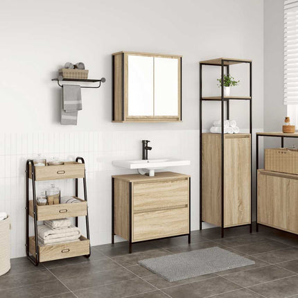 Badkamermeubel Set 5 St Grijs 36 X 35 X 165 Cm Bewerkt Hout - XdropX
