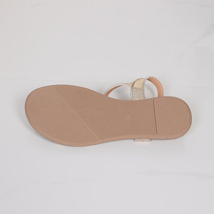 2026 Zomer Nieuwe Metallic T-Strap Romeinse Sandalen Dames, Dames Schoenen - XdropX