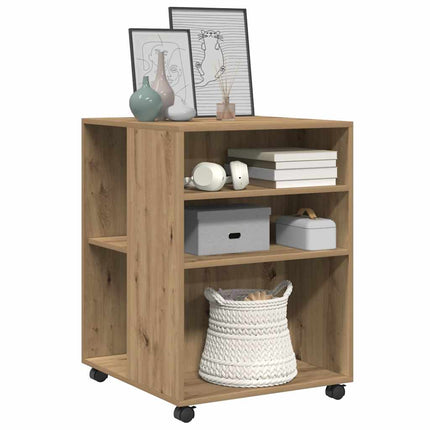 Bijzettafel Met Wieltjes 55X60X78 Cm Hout Kleur - XdropX