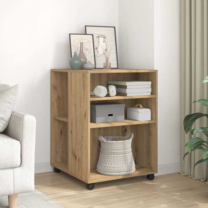 Bijzettafel Met Wieltjes 55X60X78 Cm Hout Kleur - XdropX