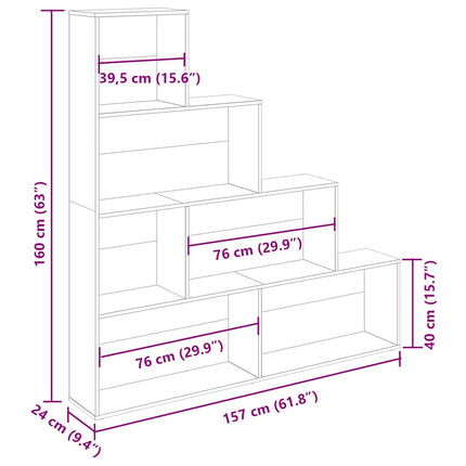 Boekenkast 157X24X160 Cm Bewerkt Hout Kleurig - XdropX