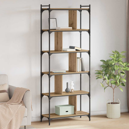 Boekenkast 6-Laags 76X32X Bewerkt Hout Kleur - XdropX