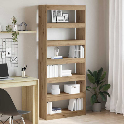Boekenkast 6-Laags 80 X 30 X 198 Cm Bewerkt Hout - XdropX