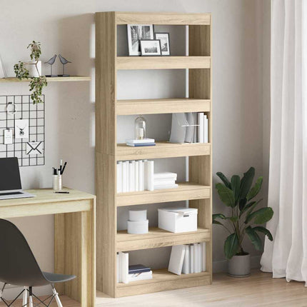 Boekenkast 6-Laags 80 X 30 X 198 Cm Bewerkt Hout - XdropX